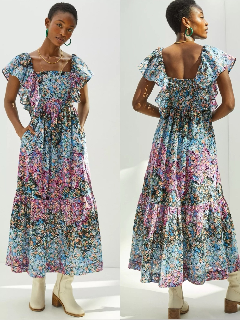 ANTHROPOLOGIE Clementina Eyelet Maxi Dress